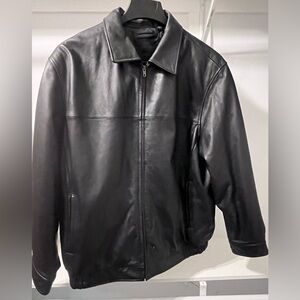 Men’s Roundtree & Yorke Black Leather Jacket - Size 3XT
